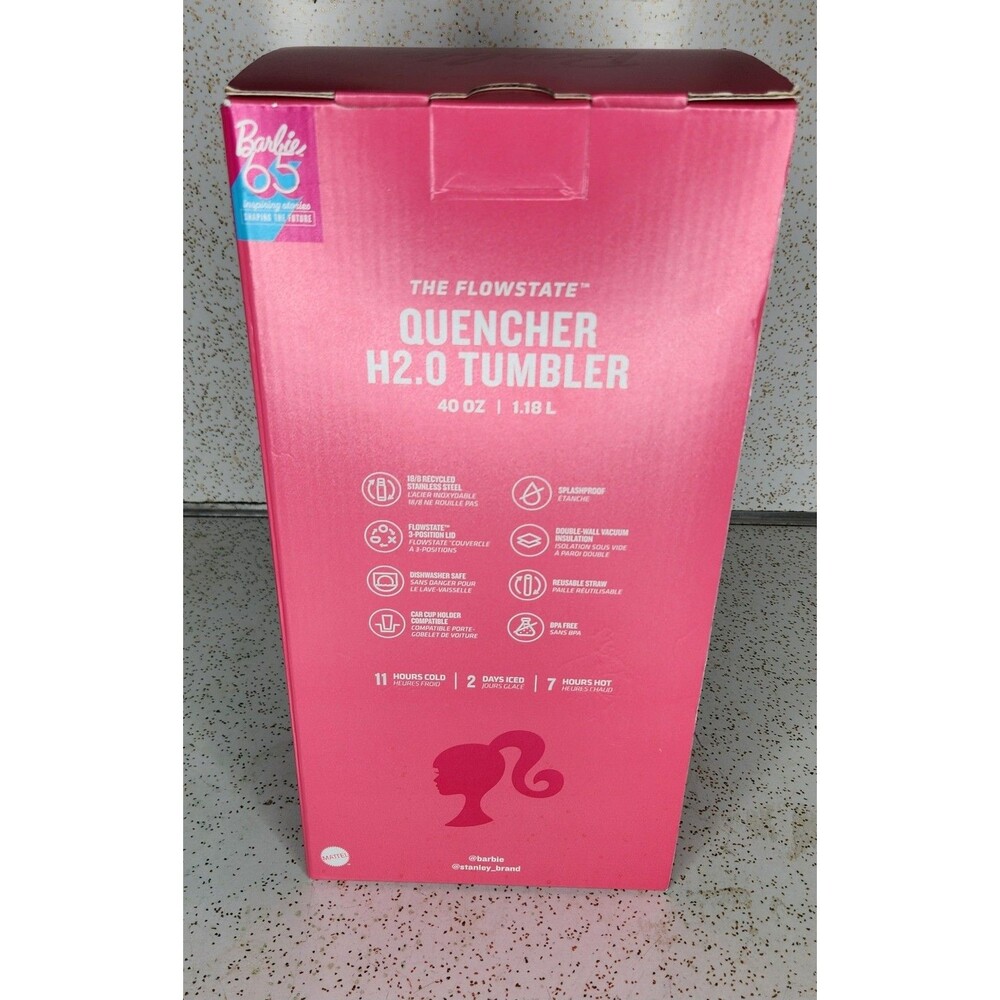 Barbie x Stanley Icon Tumbler 40 oz Quencher Brand New Limited Edition IN HAND - Picture 2 of 6